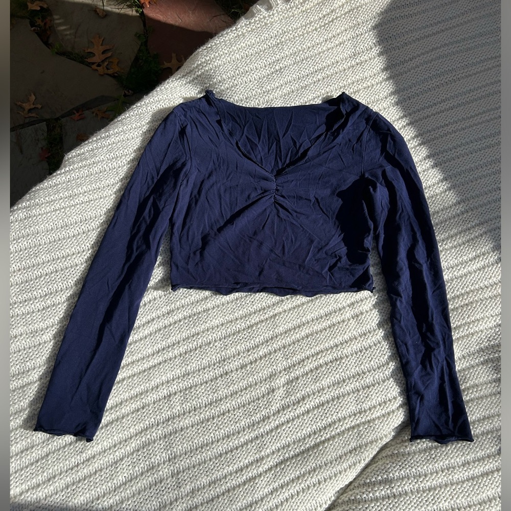 Navy Long Sleeve Top, Size M